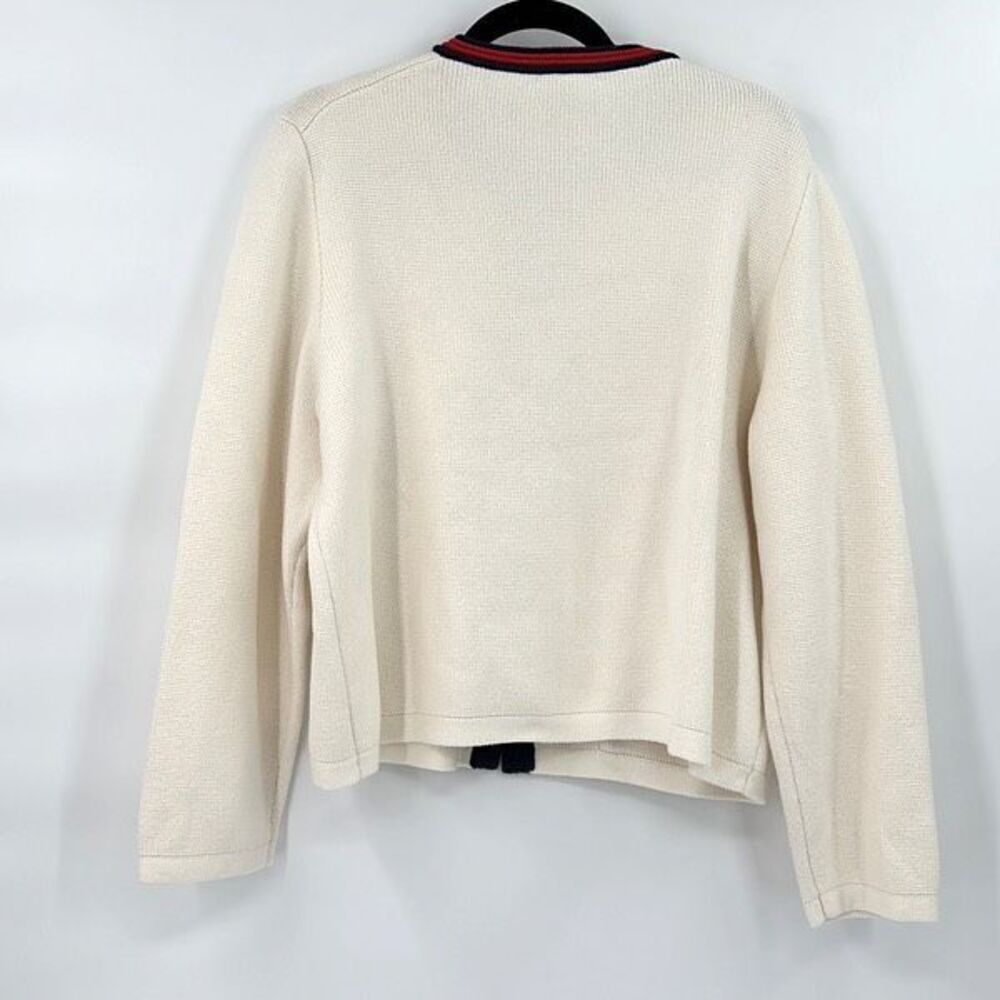 J.Crew Womens Cream Emilie Contrast Trim Ribbed Cardigan Size XXL - Picture 4 of 12